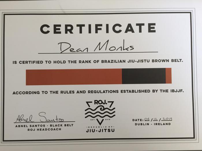 Brown belt · December 6, 2019 · Promoted by Abnel Santos