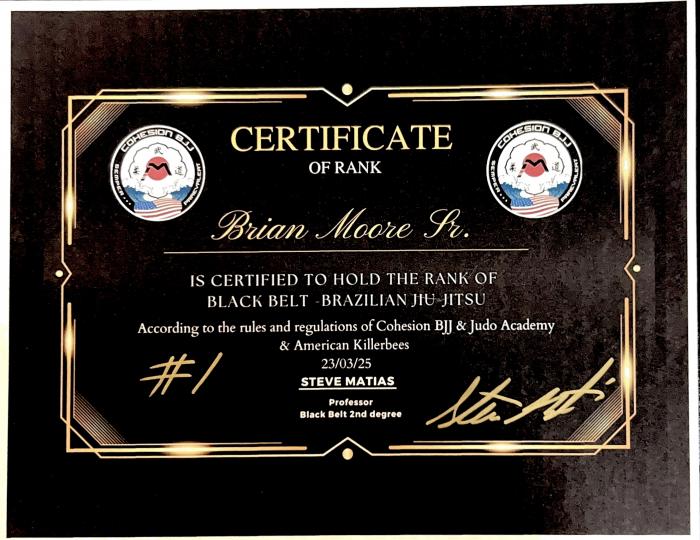 Brown belt · November 30, 2021 · Promoted by Steven Matais