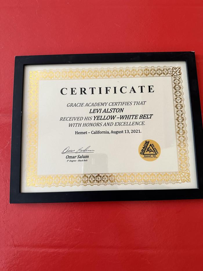 Yellow belt · August 13, 2021 · Promoted by Roger Carpenter