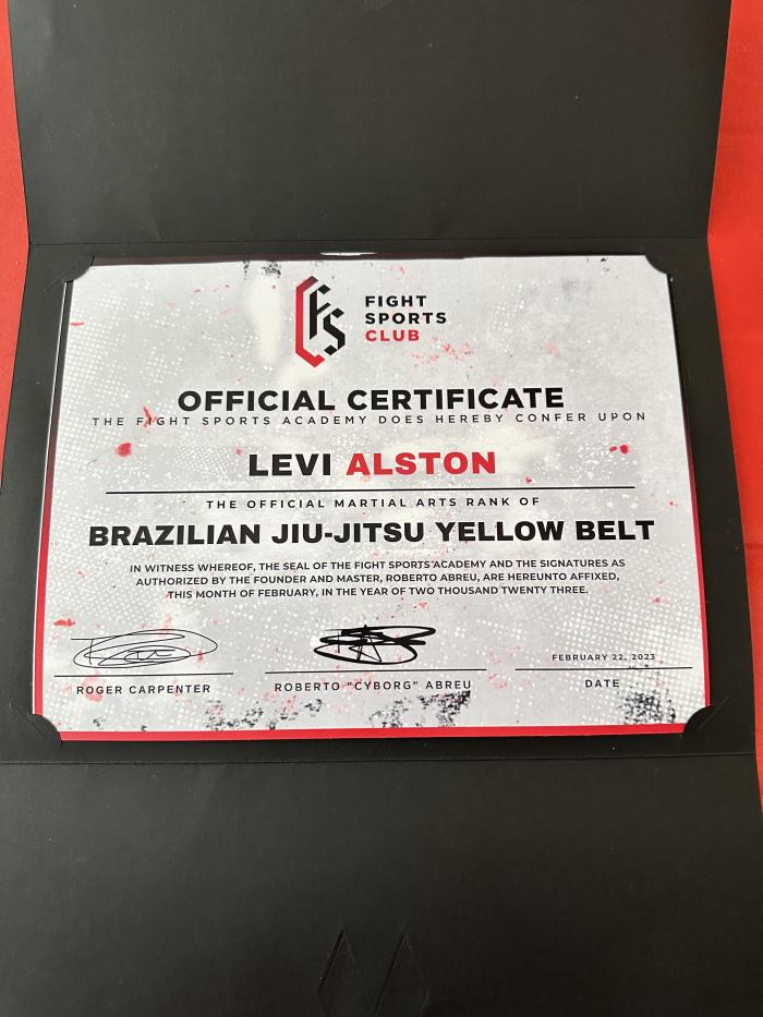 Yellow belt · August 13, 2021 · Promoted by Roger Carpenter