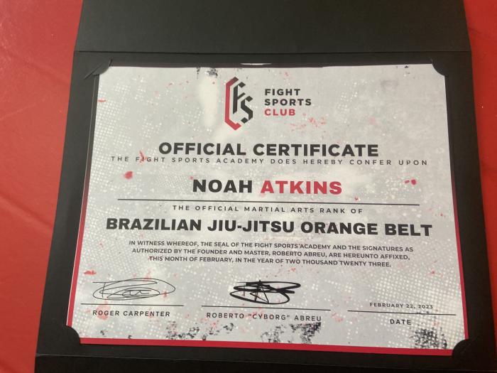 Orange belt · August 13, 2021 · Promoted by Roger Carpenter