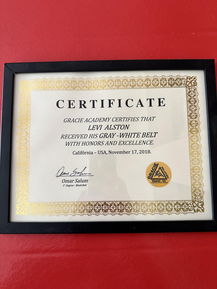 Gray belt · September 30, 2018 · Promoted by Omar Salum