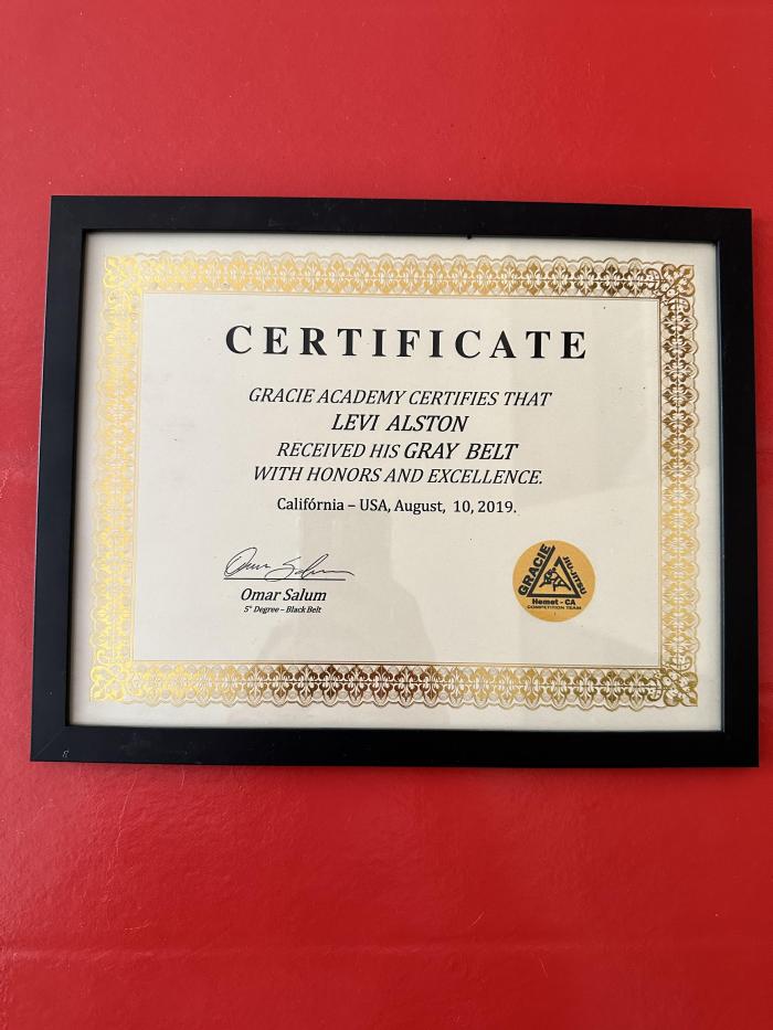 Gray belt · September 30, 2018 · Promoted by Omar Salum