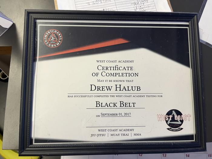 Black belt · September 1, 2017 · Promoted by Brian Espinoza
