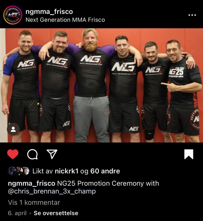 Picture of the post by Next Generation Frico on instagram. All 5 in the picture was promoted by Chris Brennan during the NG 25 year anniversary in Frisco, Texas
