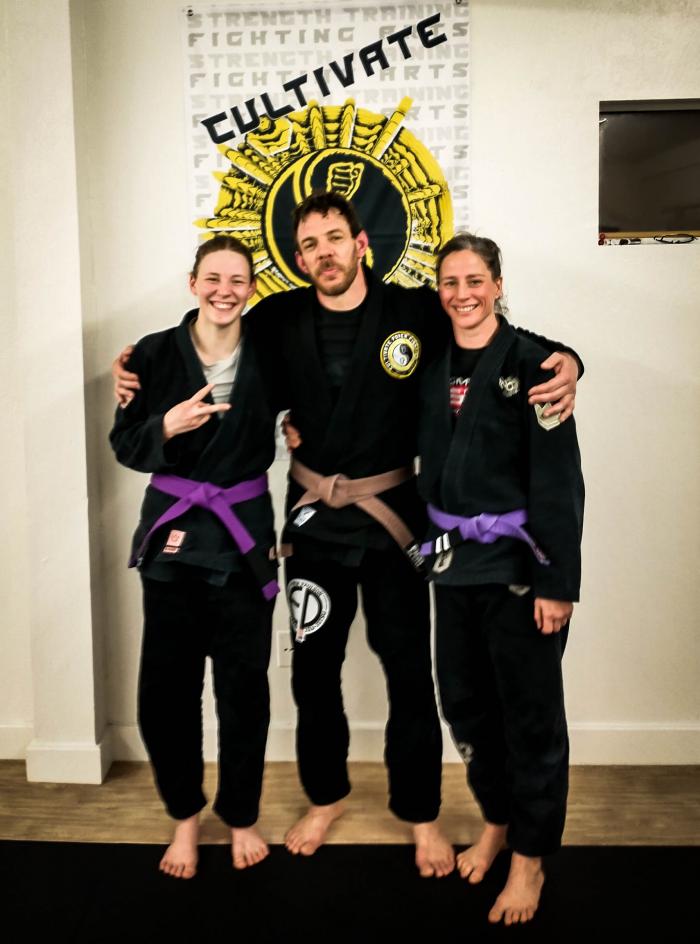 Family pic after receiving my second purple belt stripe.
