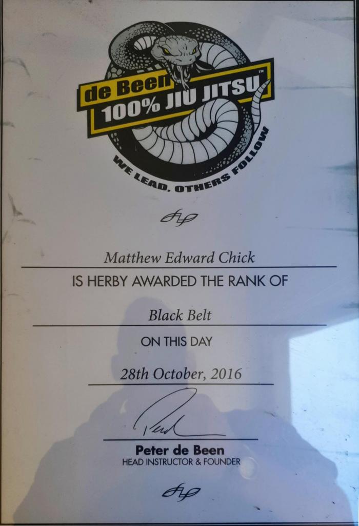 Black belt · October 28, 2016 · Promoted by Peter DeBeen