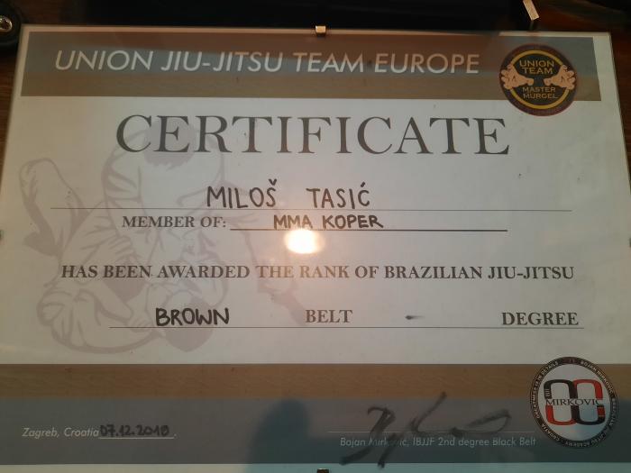 Brown belt · December 7, 2019 · Promoted by Bojan Mirkovic