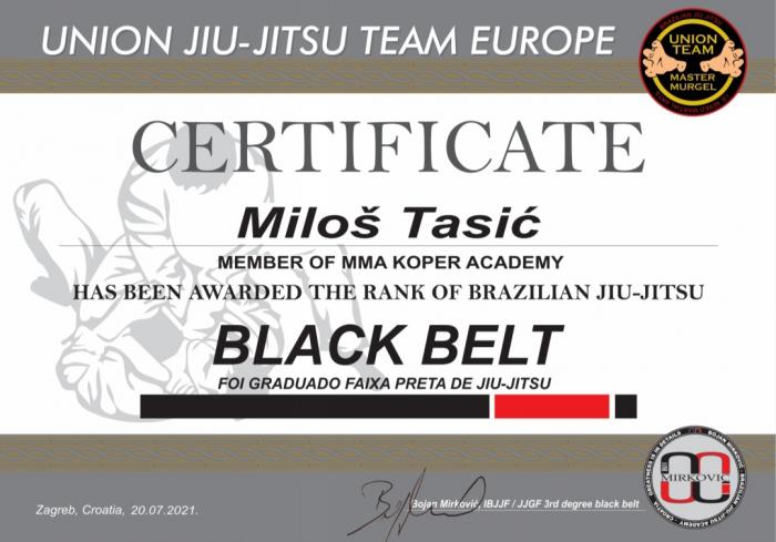 Black belt · July 20, 2021 · Promoted by Bojan Mirkovic