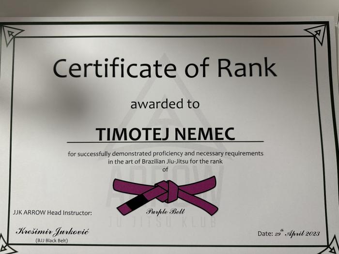 Purple belt · April 29, 2023 · Promoted by Krešimir Jurković