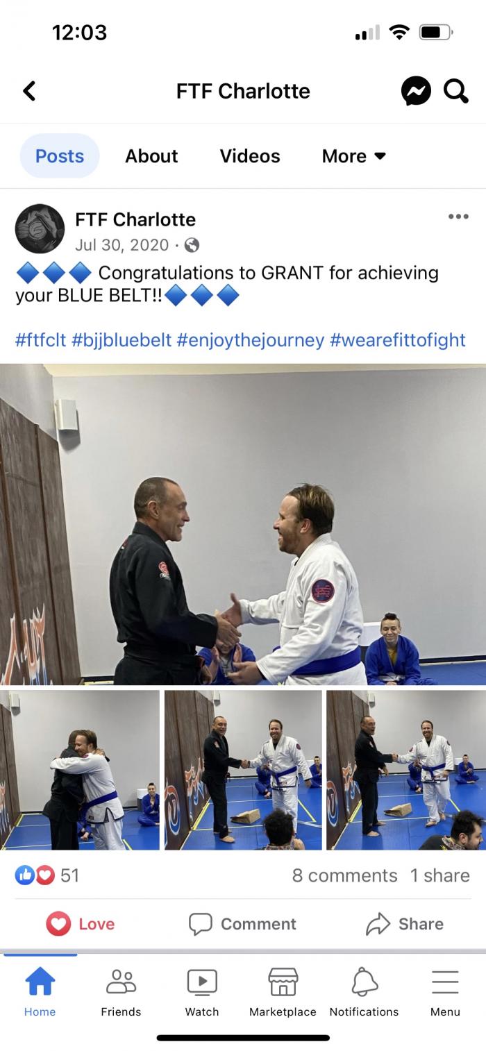 Blue belt · July 30, 2020 · Promoted by Anthony Quartapella