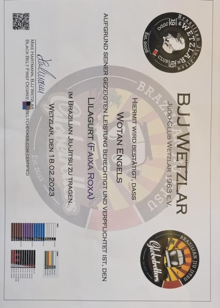 Purple belt · April 22, 2023 · Promoted by Mike Hartmann