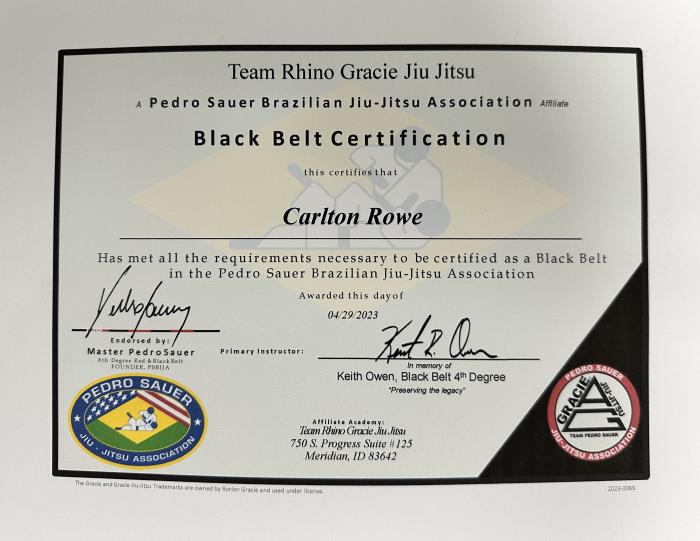 Black belt · April 29, 2023 · Promoted by Pedro sauer