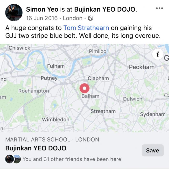 Blue belt · June 8, 2016 · Promoted by Simon Yeo