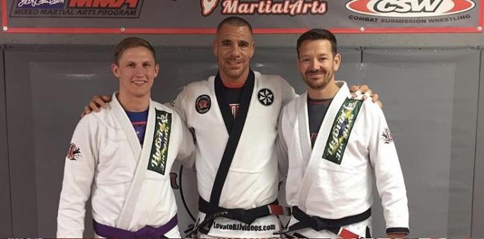 Purple belt promotion with Prof. Rafael Lovato Jr and Prof. Steve Newman (Alberta, CA)