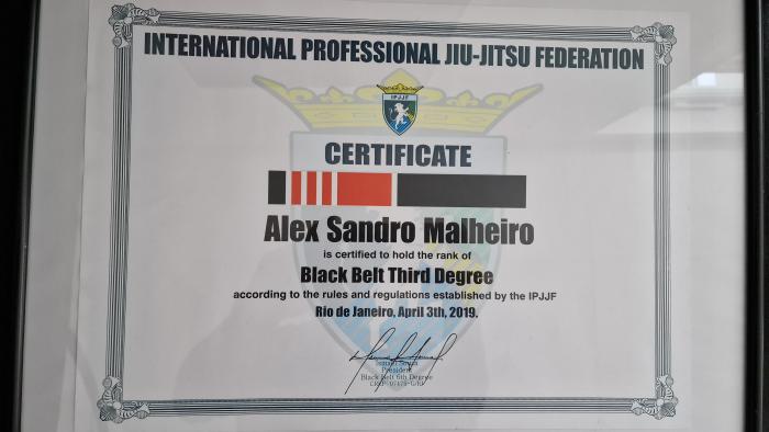 Black belt 3rd degree · December 4, 2019 · Promoted by Cesar Guimarães