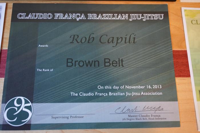 Brown belt · November 16, 2013 · Promoted by Vince Vanderlipe