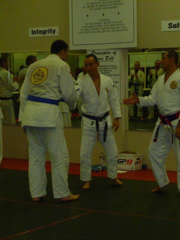 Getting my Blue belt from Trevor Lewis with Royler Gracie, Oct 12, 2012