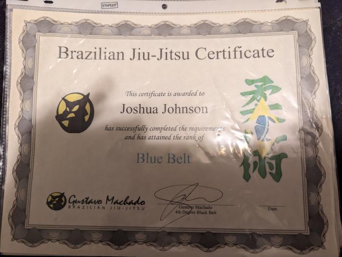 Blue belt · September 12, 2010 · Promoted by Gustavo Machado