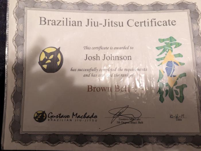 Brown belt · October 12, 2019 · Promoted by Gustavo Machado