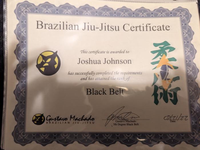 Black belt · May 21, 2022 · Promoted by Gustavo Machado