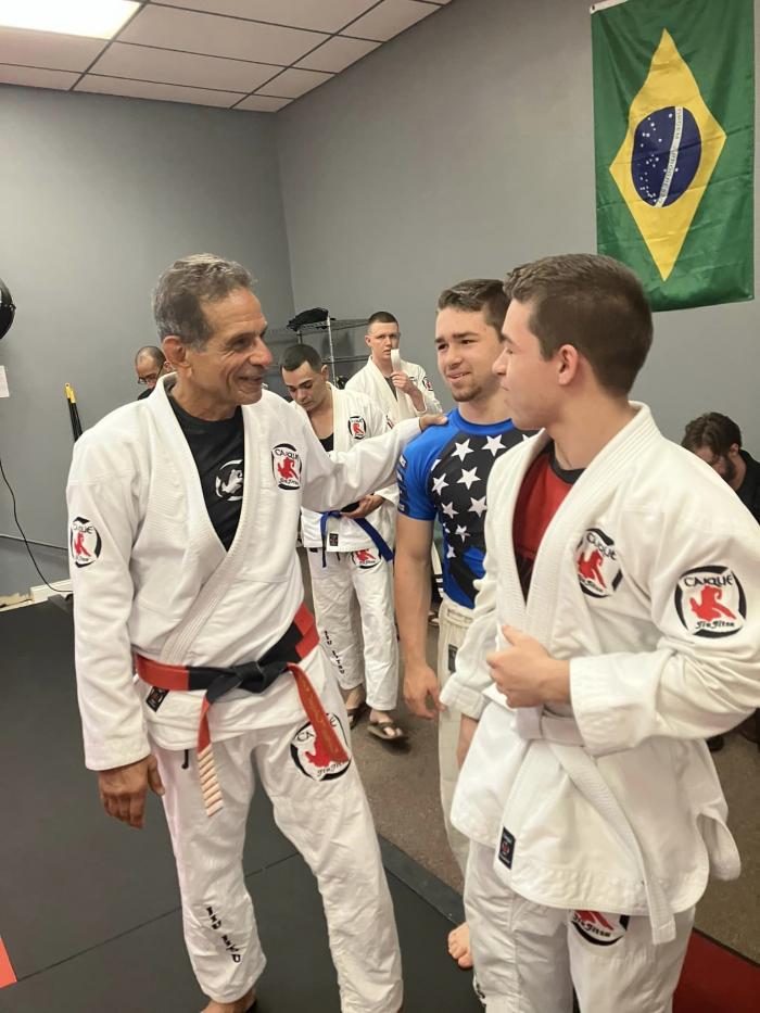 Master Elias Caique (Left); Garrett Allen (Right); Wyatt Allen (Middle in Blue)