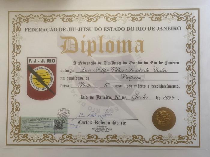 Black belt 6th degree · February 27, 2021 · Promoted by Wilson Pereira Mattos