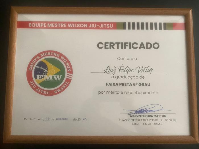 Black belt 6th degree · February 27, 2021 · Promoted by Wilson Pereira Mattos