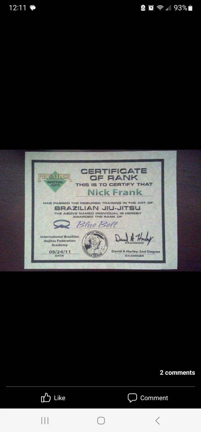 Blue belt · September 24, 2011 · Promoted by David A. Hurley