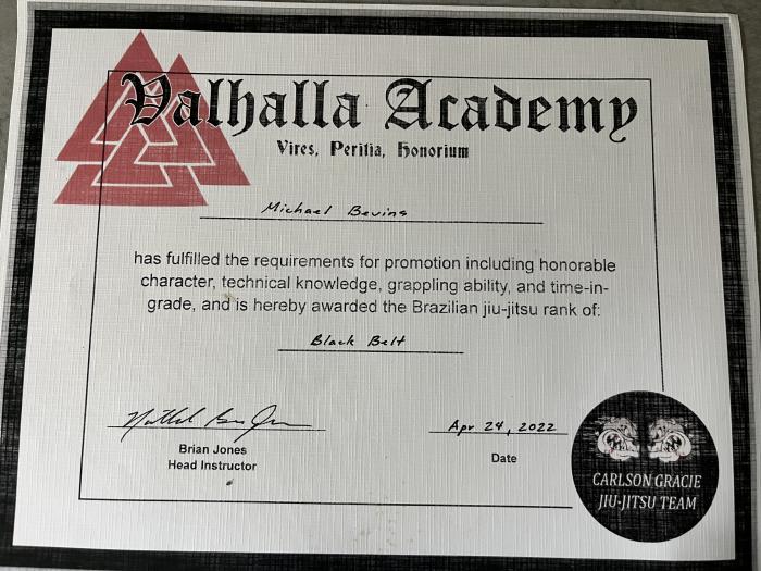 Black belt · April 24, 2022 · Promoted by Brian Jones
