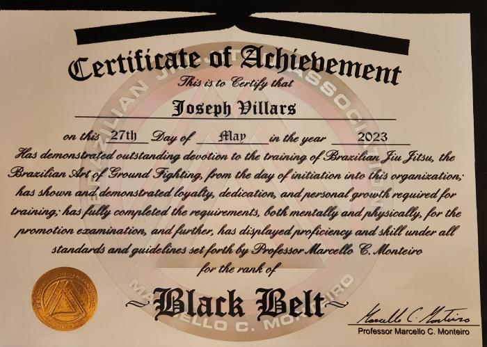 Black belt · May 27, 2023 · Promoted by Marcello Monteiro