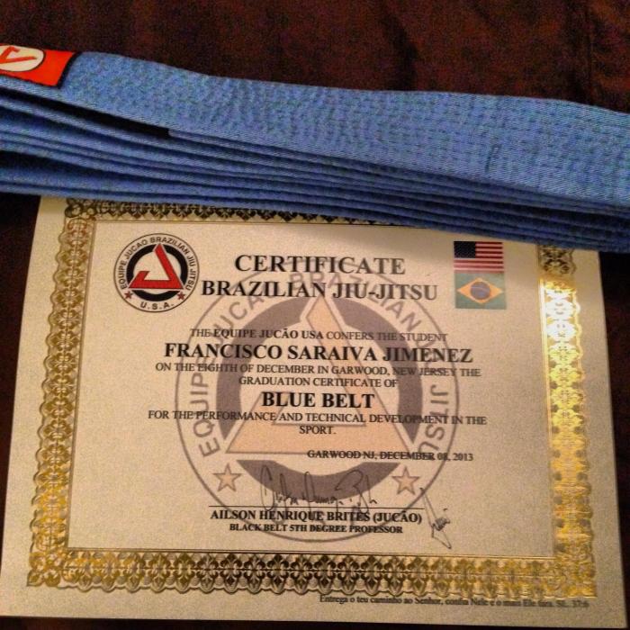Blue belt · December 8, 2013 · Promoted by Ailson Henrique Brites (Jucao)