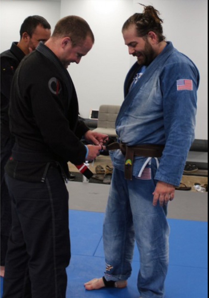 Receiving 2nd and 3rd degree on brown belt