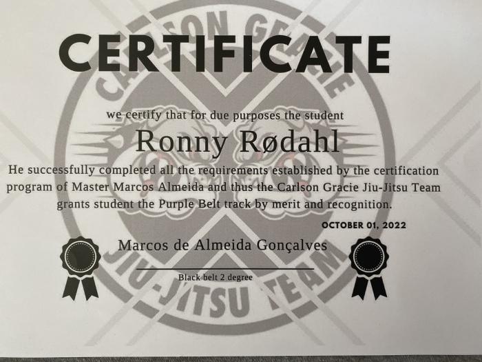 Purple beltch diploma