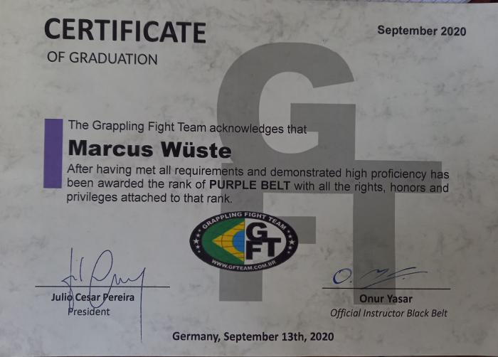 Purple belt · September 13, 2020 · Promoted by Onur Yasar