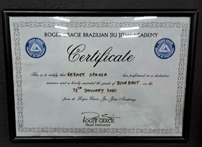 Blue belt · January 21, 2010 · Promoted by Roger Gracie