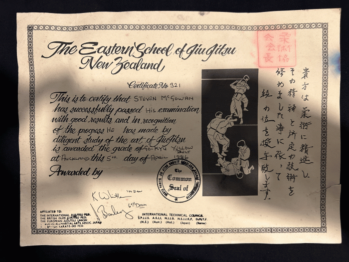 Yellow belt · April 15, 1986 · Promoted by Jack Bailey
