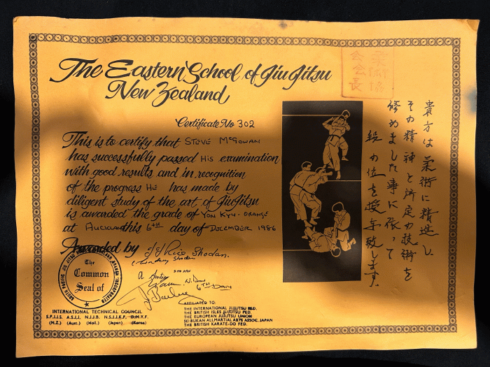 Orange belt · December 6, 1986 · Promoted by Jack Bailey