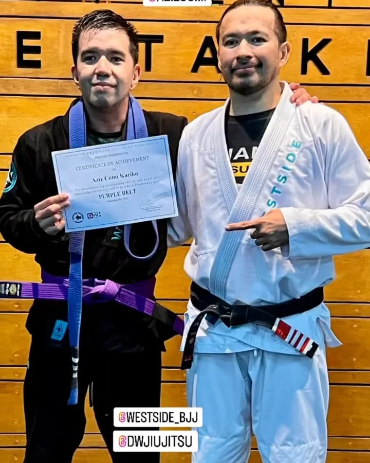 Purple belt promotion given by Professor Deddy Wigraha