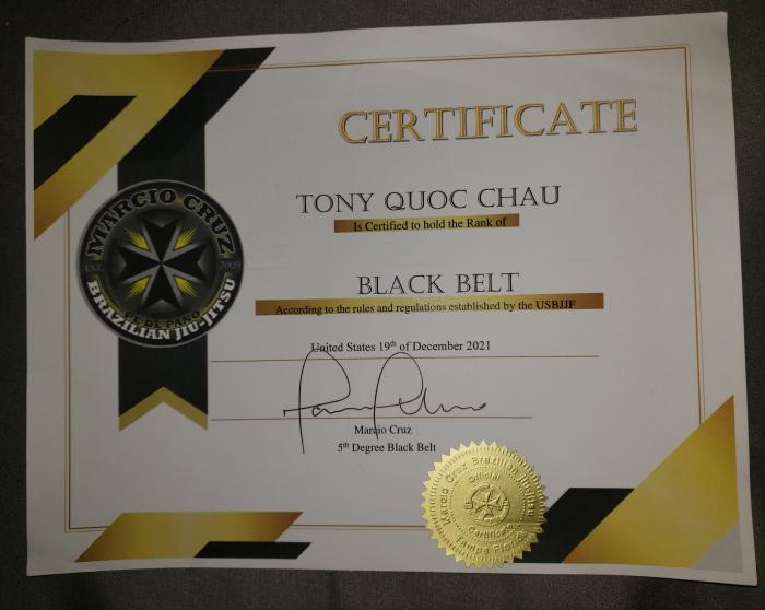 Black belt · December 19, 2021 · Promoted by Marcio "Pe De Pano" Cruz