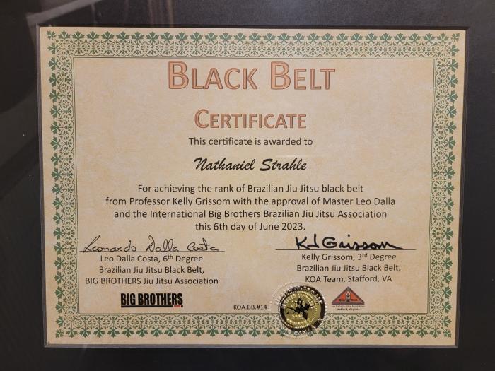 Black belt · June 6, 2023 · Promoted by 3rd degree black belt Kelly Grissom