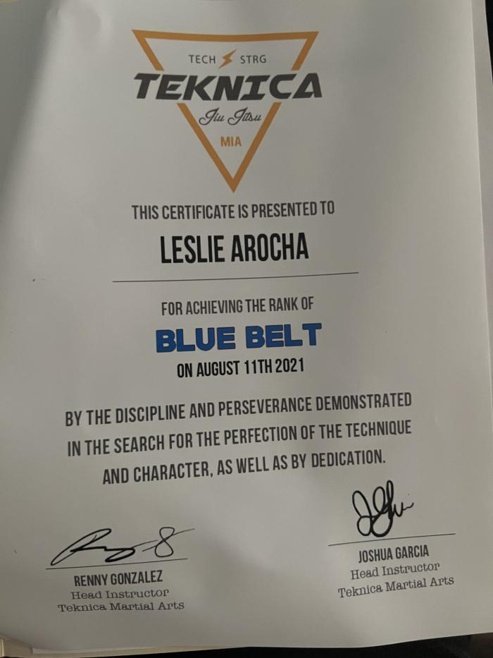 Blue belt · August 11, 2021 · Promoted by Teknica JiuJiutsu
