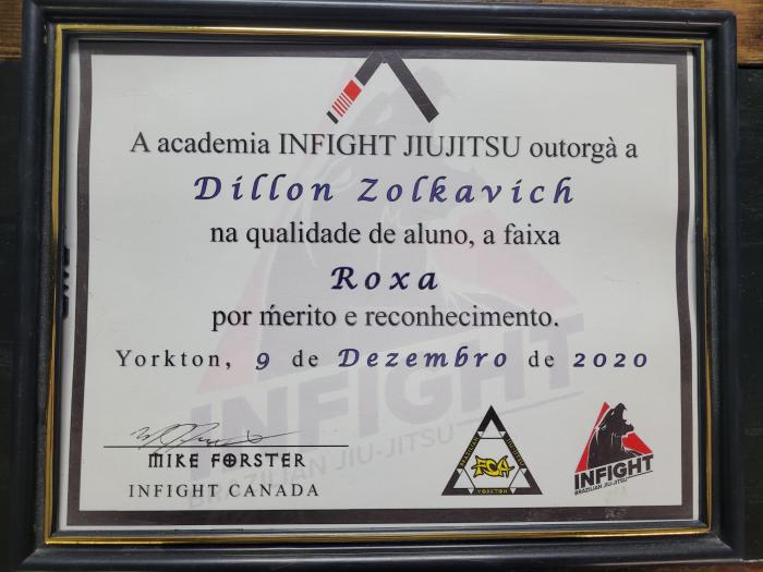 Purple belt · December 9, 2020 · Promoted by Mike Forster