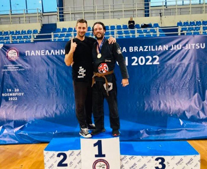 With my best friend and student G.Kanakis winning gold in his devision
