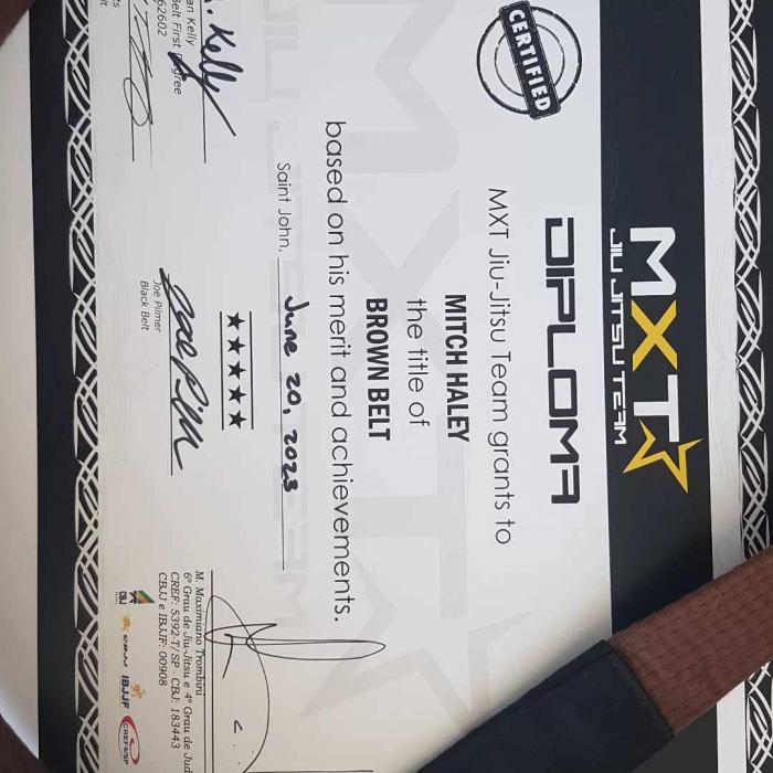 Brown belt · June 20, 2023 · Promoted by Coach Matt Tufts