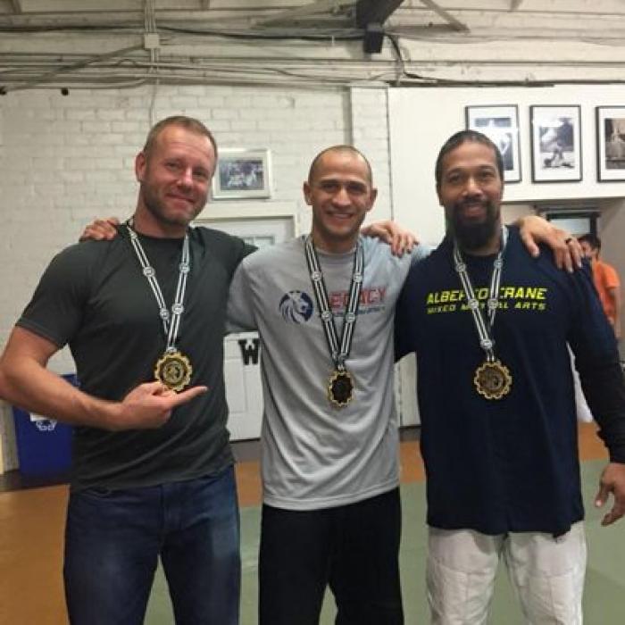 In house competition with my training partners back when we were purple belts.