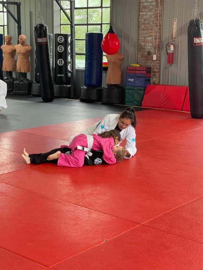 Helping out with the Little Jiujitsu Warriors class