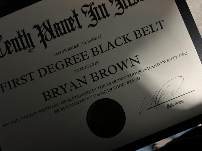 Black belt 1st degree · September 26, 2022 · Promoted by Eddie Bravo