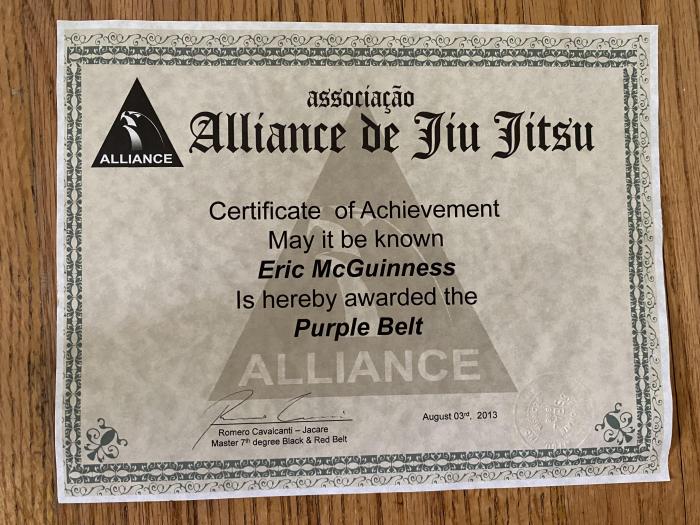 Purple belt · August 4, 2013 · Promoted by Lucas Lepri