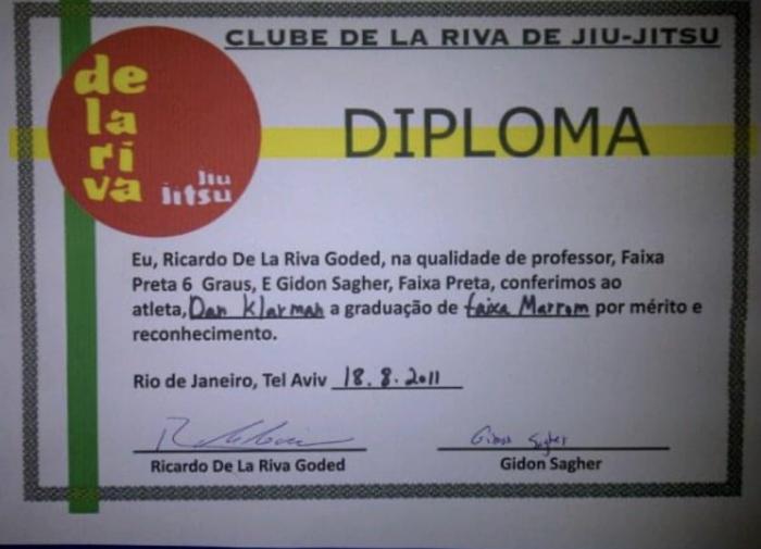 Brown belt · August 18, 2011 · Promoted by Ricardo de la Riva